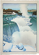 Paul Binnie, Niagara Falls, woodblock print