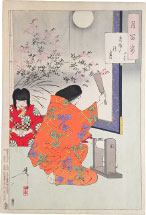 Tsukioka Yoshitoshi  no. 84, Cloth-Beating Moon, Yugiri