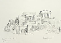 Paul Binnie Acropolis original pencil drawing (on site)
