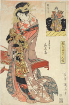 Kikugawa Eizan-Akoya, the Wife of Kagekiyo and Chichibu Shigetada