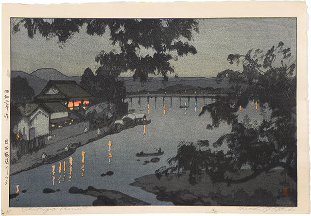 Hiroshi Yoshida, Evening on the Chikugo River, Hita