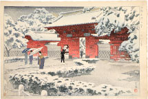 Kasamatsu Shiro Hongo Red Gate in Snow