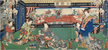 Utagawa Kunisada (Toyokuni III) Illustration of Uncommon Guests at the Gankiro