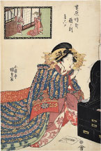 Utagawa Kunisada (Toyokuni III) The Hour of the Rooster, Sixth Hour of Twilight
