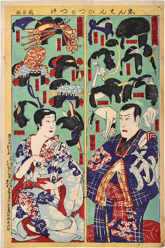 Toyohara Kunichika Ichikawa Danjuro IX and Nakamura Fukusuke IV