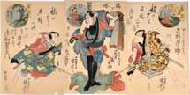 Utagawa Kuniyoshi Mimasu Gennosuke I as Soga Juro Sukenari with Onoe…