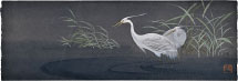 Kakunen Tsuruoka Egrets Wading Among Reeds