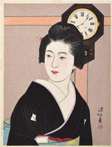 Ito Shinsui Clock and Beauty, no. II 