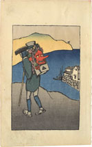 Takehisa Yumeji Pilgrim with a Tengu Mask