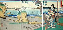 Toyokuni and Hiroshige triptych