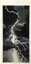 Izazuma - Lightning, woodblock print