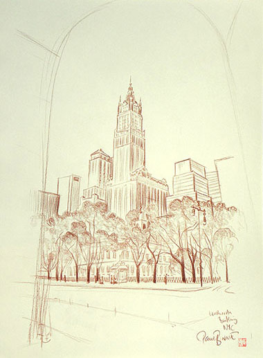 Paul Binnie, New York Night, drawing