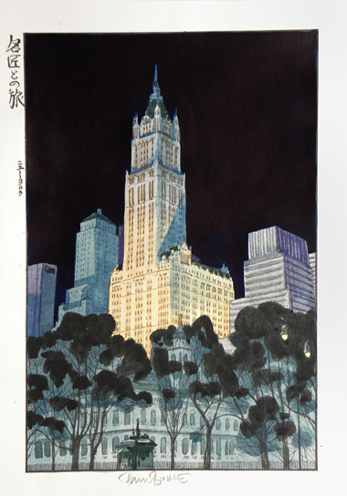 Paul Binnie, New York Night, watercolor