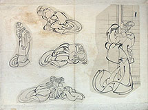 Hokusai, sketches of women