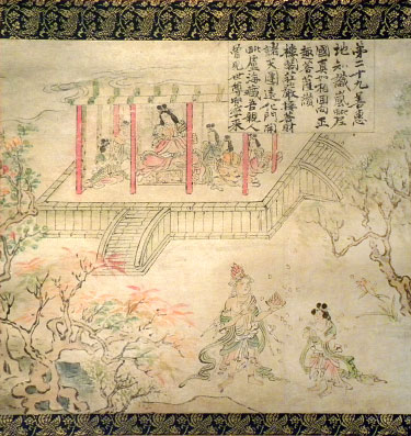 Japanese painting story of Zenzai Doji